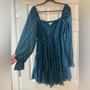 GDP Smocked Babydoll Ruffle Mini